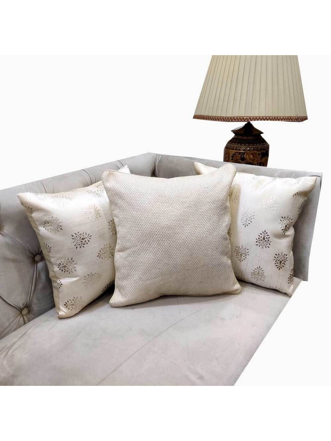 Good Vibes White & Gold-Toned 3 Pieces Embellished Square Cushion Covers
Good Vibes White & Gold-Toned 3 Pieces Embellished Square Cushion Covers