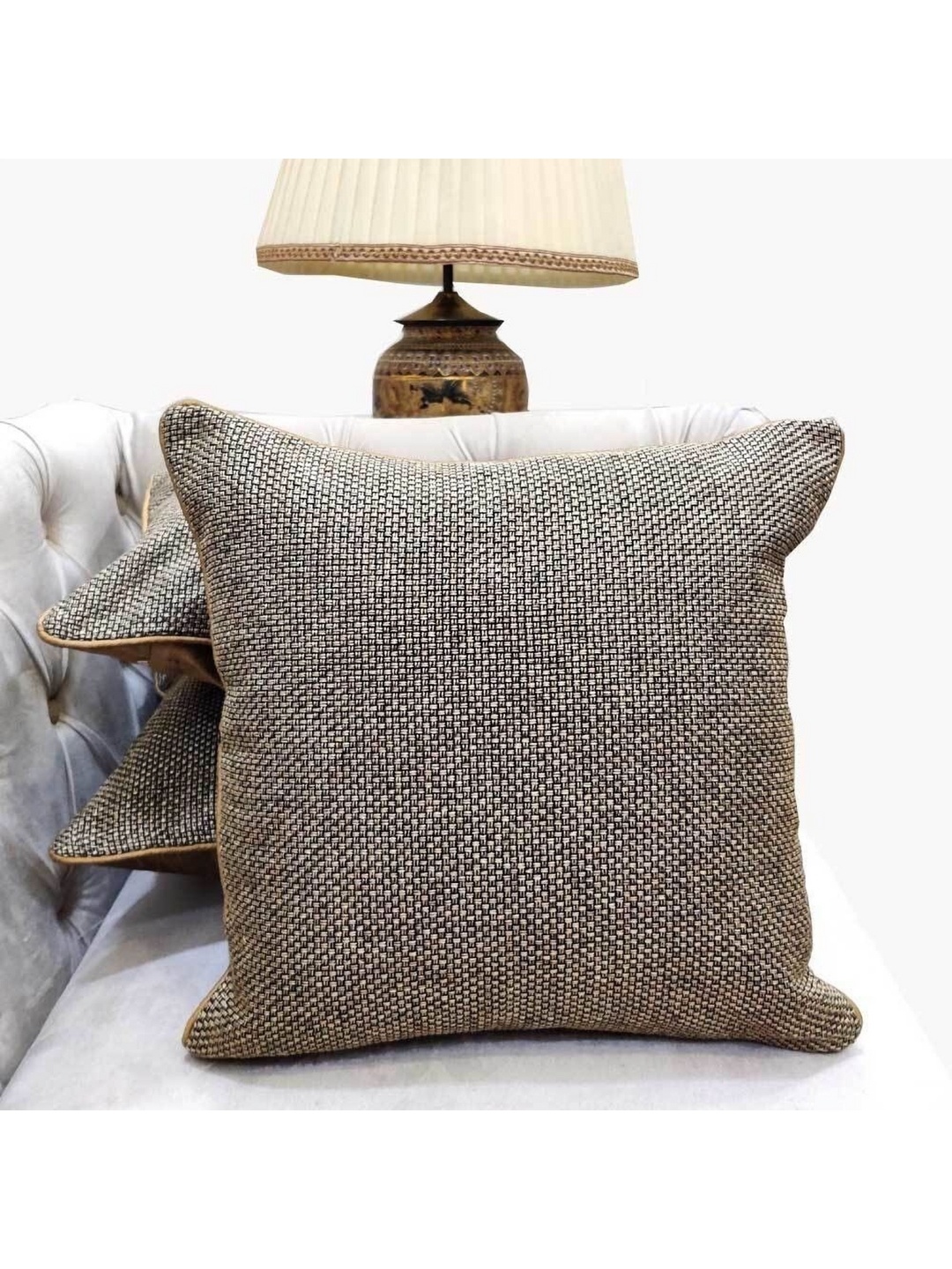 Good Vibes Brown Set of 3 Square Cushion Covers