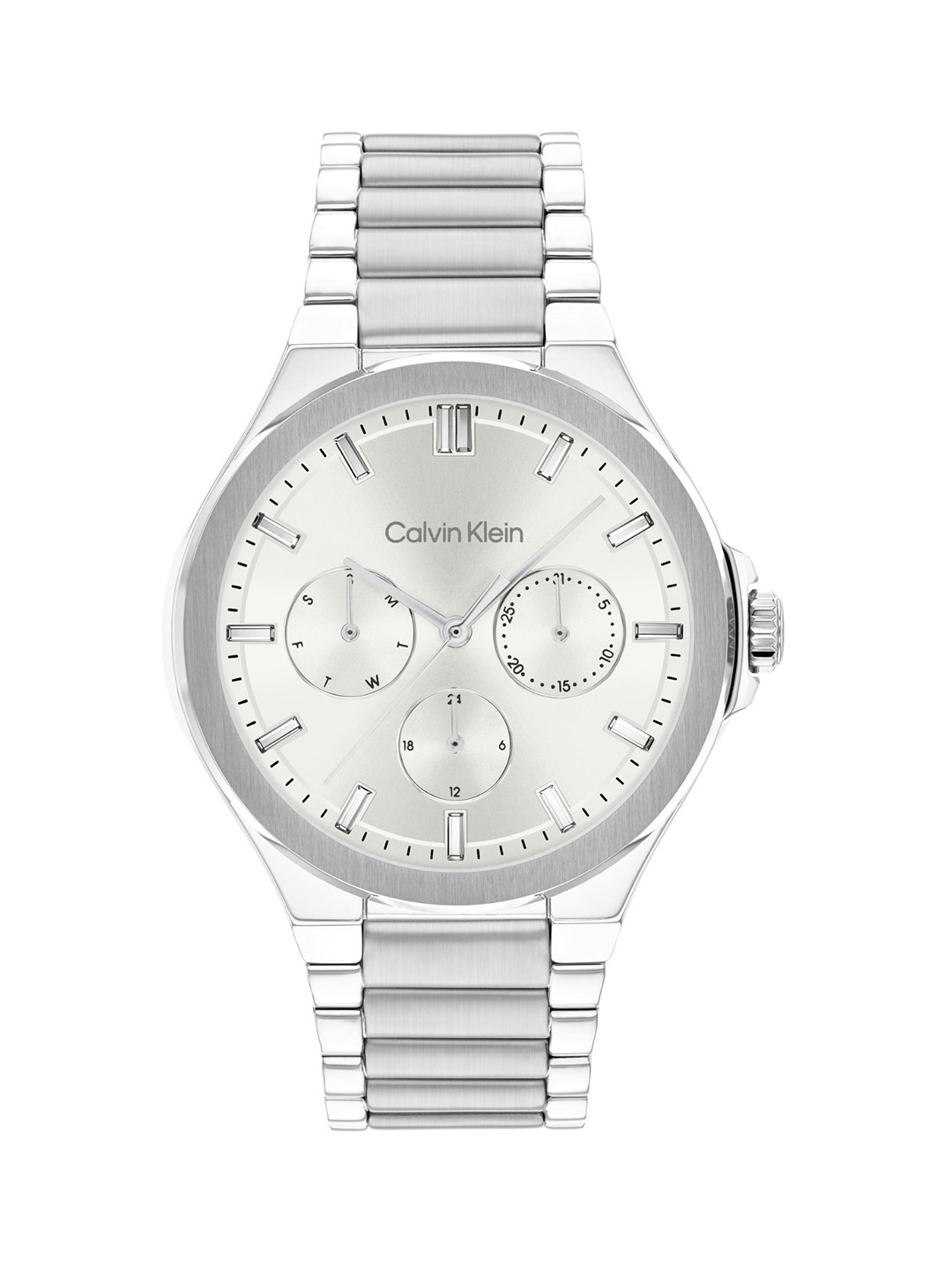 Calvin Klein Women Bracelet Style Straps Analogue Multi Function Watch 25100054, Silver
Calvin Klein Women Bracelet Style Straps Analogue Multi Function Watch 25100054, Silver