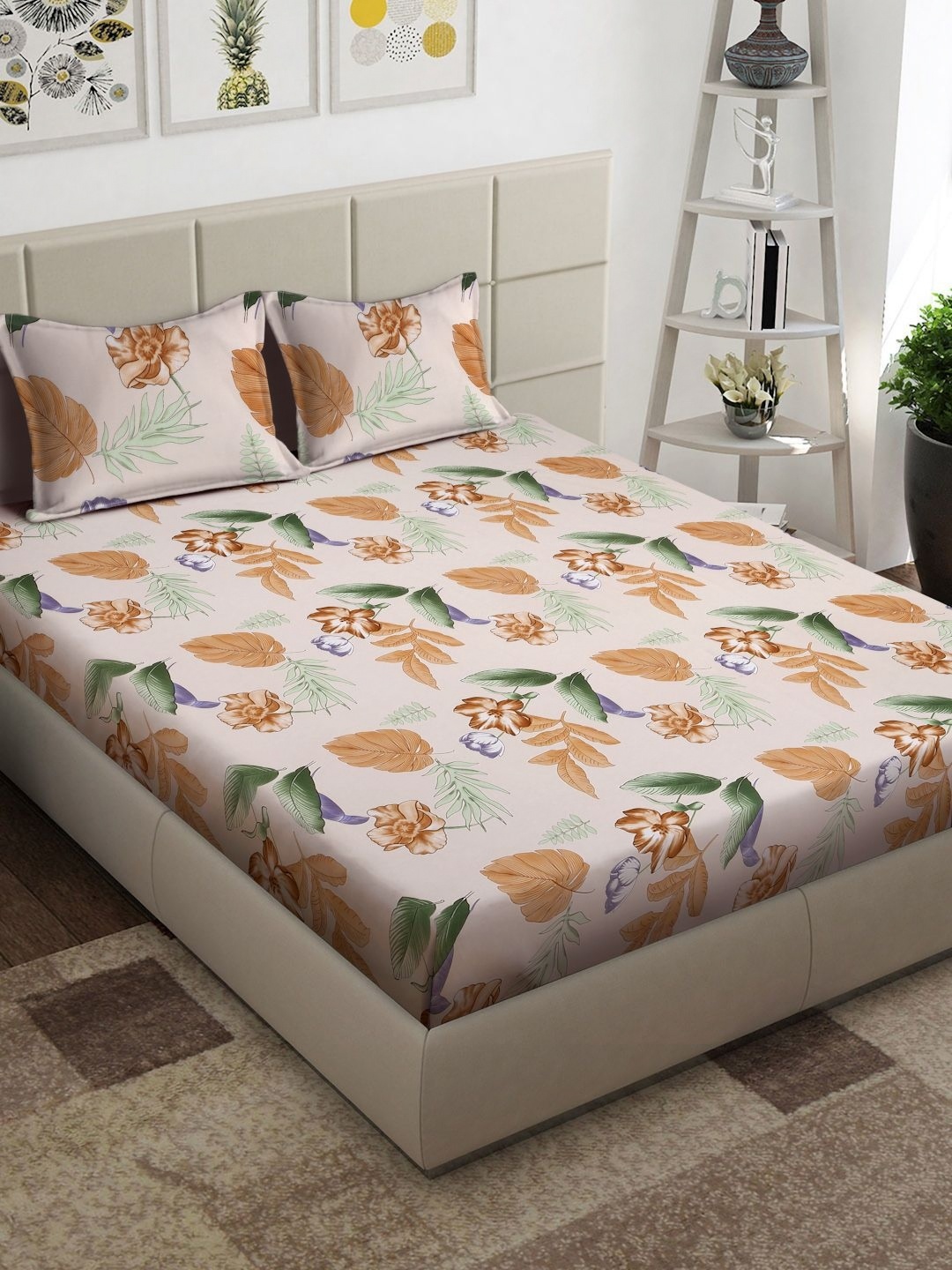 Arrabi Cream-Coloured Floral Printed 300 TC Super King Bedsheet With 2 Pillow Covers
Arrabi Cream-Coloured Floral Printed 300 TC Super King Bedsheet With 2 Pillow Covers