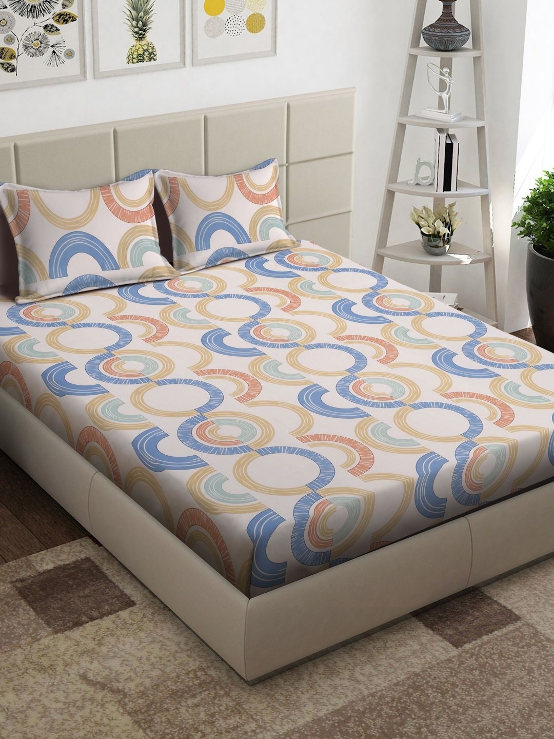 Arrabi Peach-Coloured Geometric Printed 300 TC Double King Bedsheet With 2 Pillow Covers
Arrabi Peach-Coloured Geometric Printed 300 TC Double King Bedsheet With 2 Pillow Covers