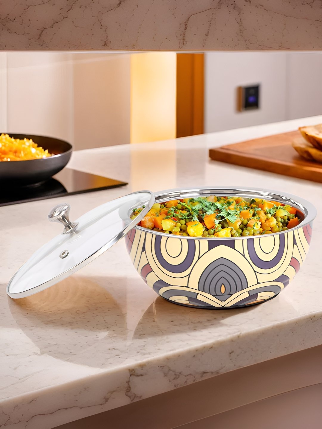 UMAI Beige & Grey Printed Double Walled Insulated Stainless Steel Casserole With Lid 1.5 L
UMAI Beige & Grey Printed Double Walled Insulated Stainless Steel Casserole With Lid 1.5 L