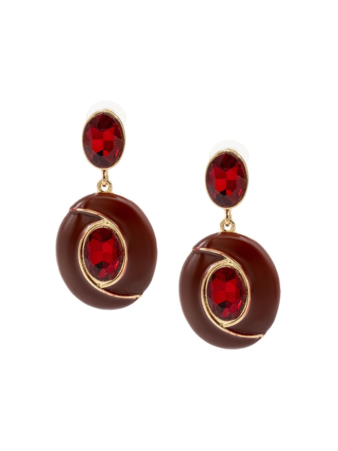Shining Jewel - By Shivansh Gold-Plated Contemporary Cubic Zirconia Drop Earrings, Red
Shining Jewel - By Shivansh Gold-Plated Contemporary Cubic Zirconia Drop Earrings, Red