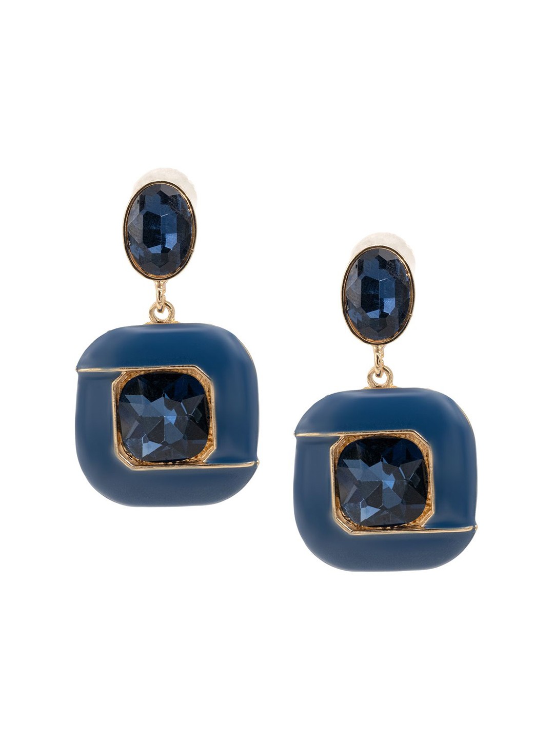 Shining Jewel - By Shivansh Gold-Plated Cubic Zirconia Crystal Contemporary Drop Earrings, Navy blue
Shining Jewel - By Shivansh Gold-Plated Cubic Zirconia Crystal Contemporary Drop Earrings, Navy blue