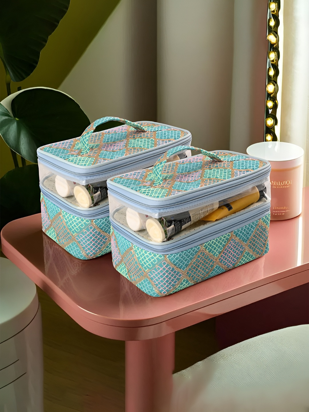 Kuber Industries Green & Brown 2 Pieces Self Design Water Resistant Makeup Organisers
Kuber Industries Green & Brown 2 Pieces Self Design Water Resistant Makeup Organisers
