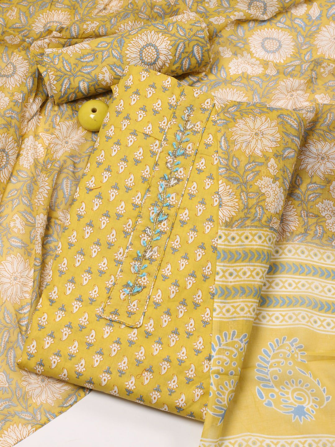 Meena Bazaar Ethnic Motifs Printed Beads and Stones Unstitched Dress Material, Mustard
Meena Bazaar Ethnic Motifs Printed Beads and Stones Unstitched Dress Material, Mustard