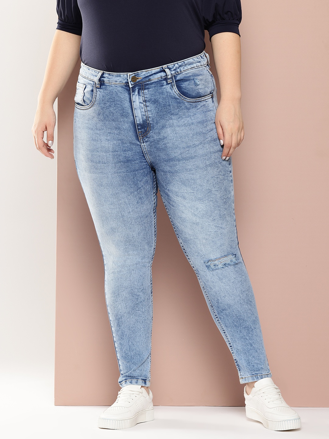 Sztori Plus Size Women Super Skinny Fit Light Fade Stretchable Jeans, Blue
Sztori Plus Size Women Super Skinny Fit Light Fade Stretchable Jeans, Blue