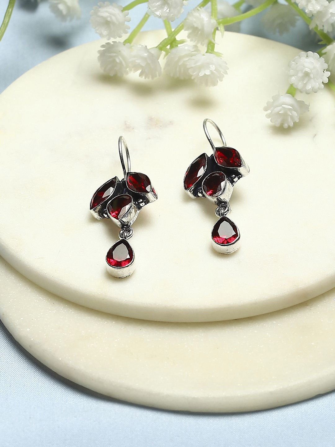 Biba Silver-Plated Stone Studded Contemporary Drop Earrings
Biba Silver-Plated Stone Studded Contemporary Drop Earrings