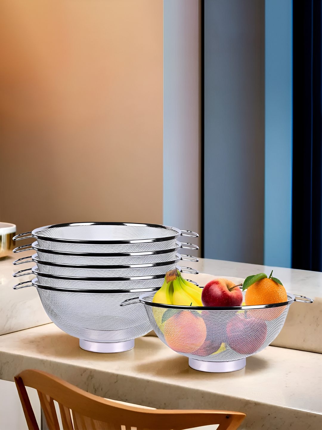 Kuber Industries Silver Toned 6 Pieces Stainless Steel Mesh Fruit Baskets With Handle
Kuber Industries Silver Toned 6 Pieces Stainless Steel Mesh Fruit Baskets With Handle