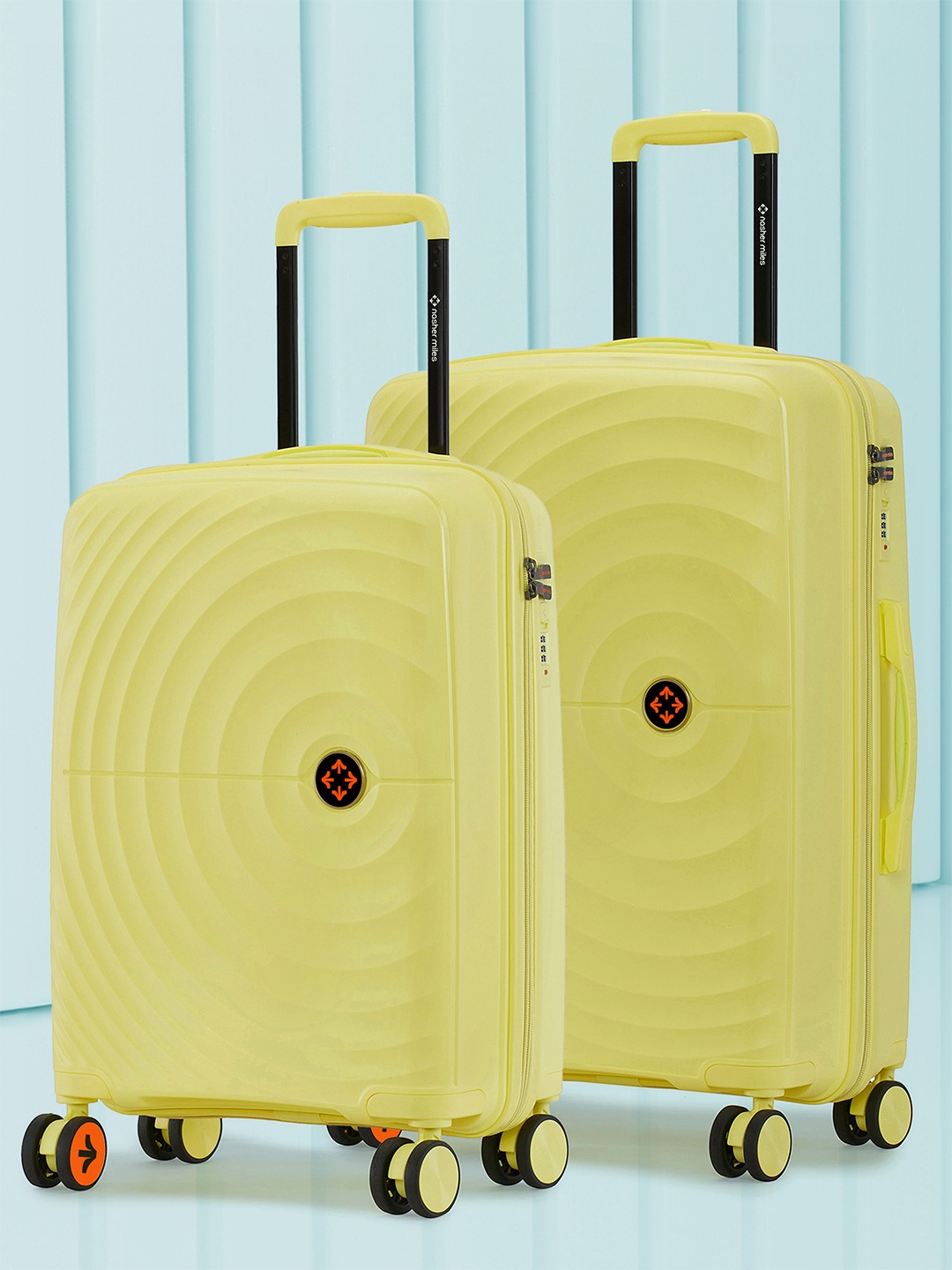 Nasher Miles Seattle Hard-Sided Polypropylene Set of 2 S/M Yellow Trolley Bags (55-65 cm)
Nasher Miles Seattle Hard-Sided Polypropylene Set of 2 S/M Yellow Trolley Bags (55-65 cm)