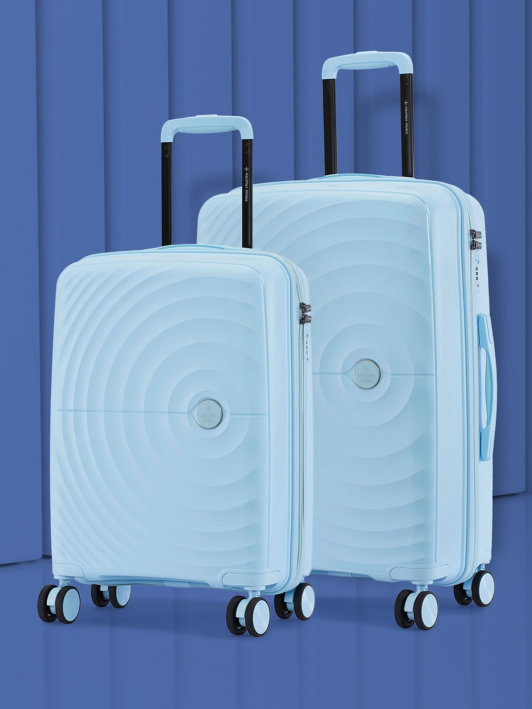 Nasher Miles Seattle Hard-Sided Polypropylene Set of 2 S/M Light Blue Trolley Bags 55-65cm
Nasher Miles Seattle Hard-Sided Polypropylene Set of 2 S/M Light Blue Trolley Bags 55-65cm