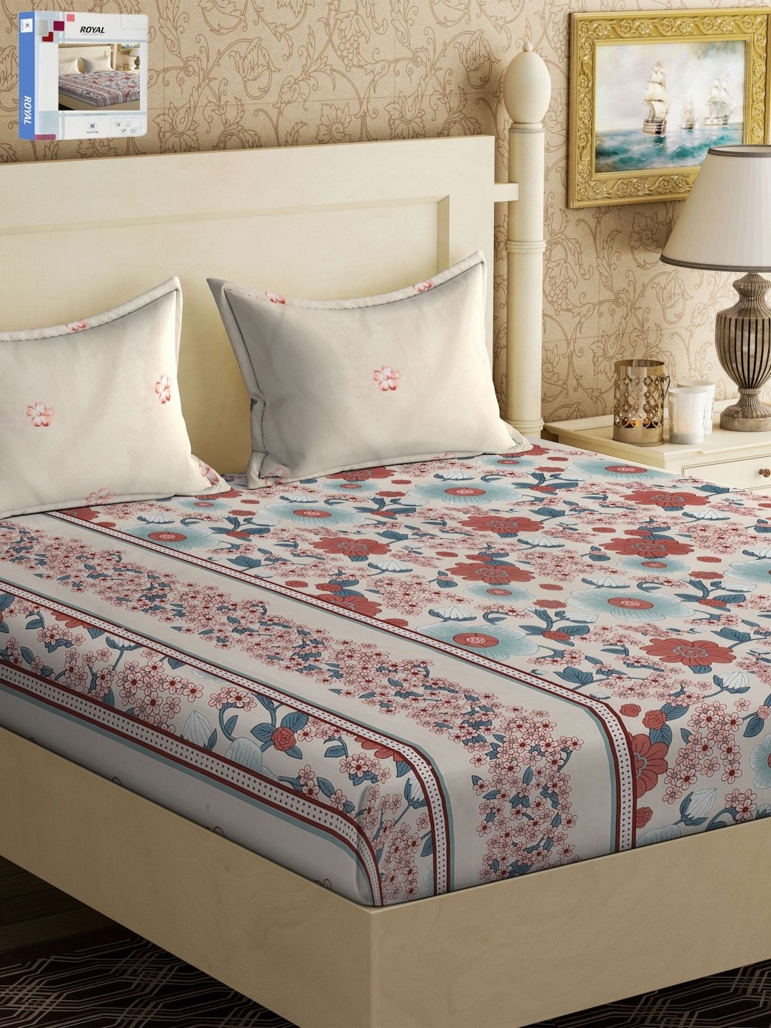 KLOTTHE White & Brown Floral Printed 300 TC King Double Bedsheet With 2 Pillow Covers
KLOTTHE White & Brown Floral Printed 300 TC King Double Bedsheet With 2 Pillow Covers