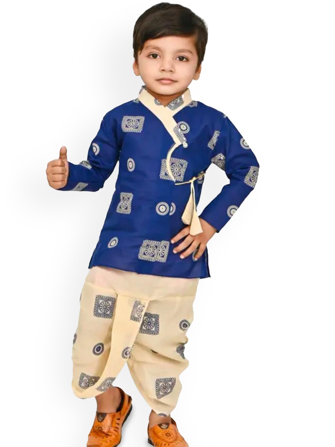 BAESD Boys Geometric Printed Band Collar Regular Straight Kurta With Dhoti Pants, Navy blue
BAESD Boys Geometric Printed Band Collar Regular Straight Kurta With Dhoti Pants, Navy blue