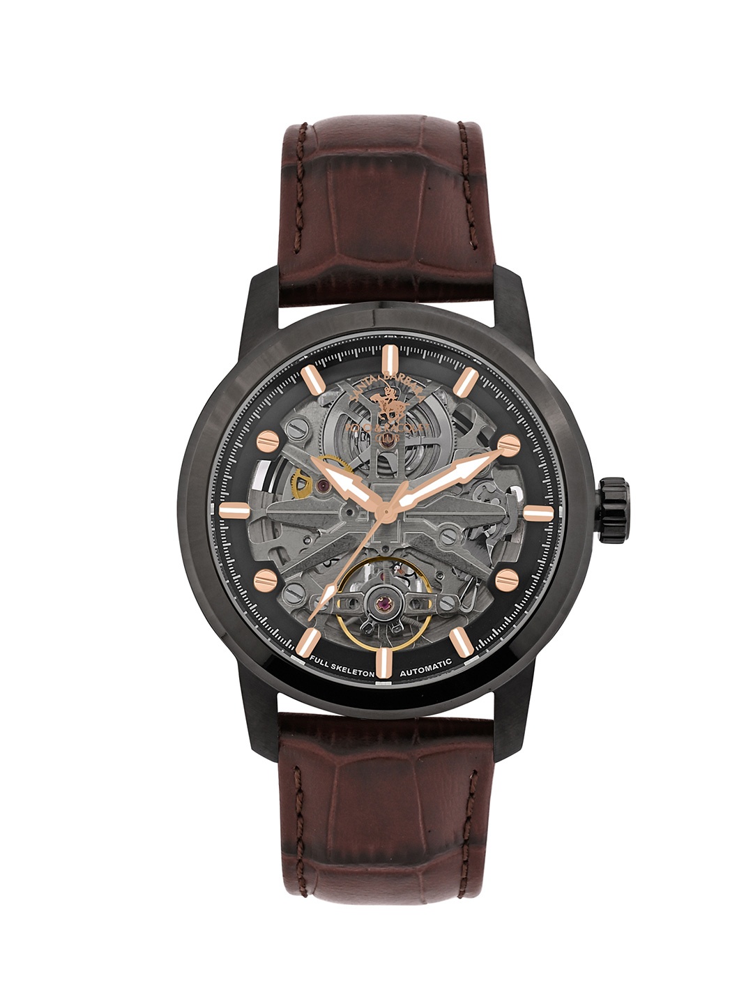 SANTA BARBARA POLO & RACQUET CLUB Men Printed Dial & Leather Bracelet Automatic Watch, Brown
SANTA BARBARA POLO & RACQUET CLUB Men Printed Dial & Leather Bracelet Automatic Watch, Brown