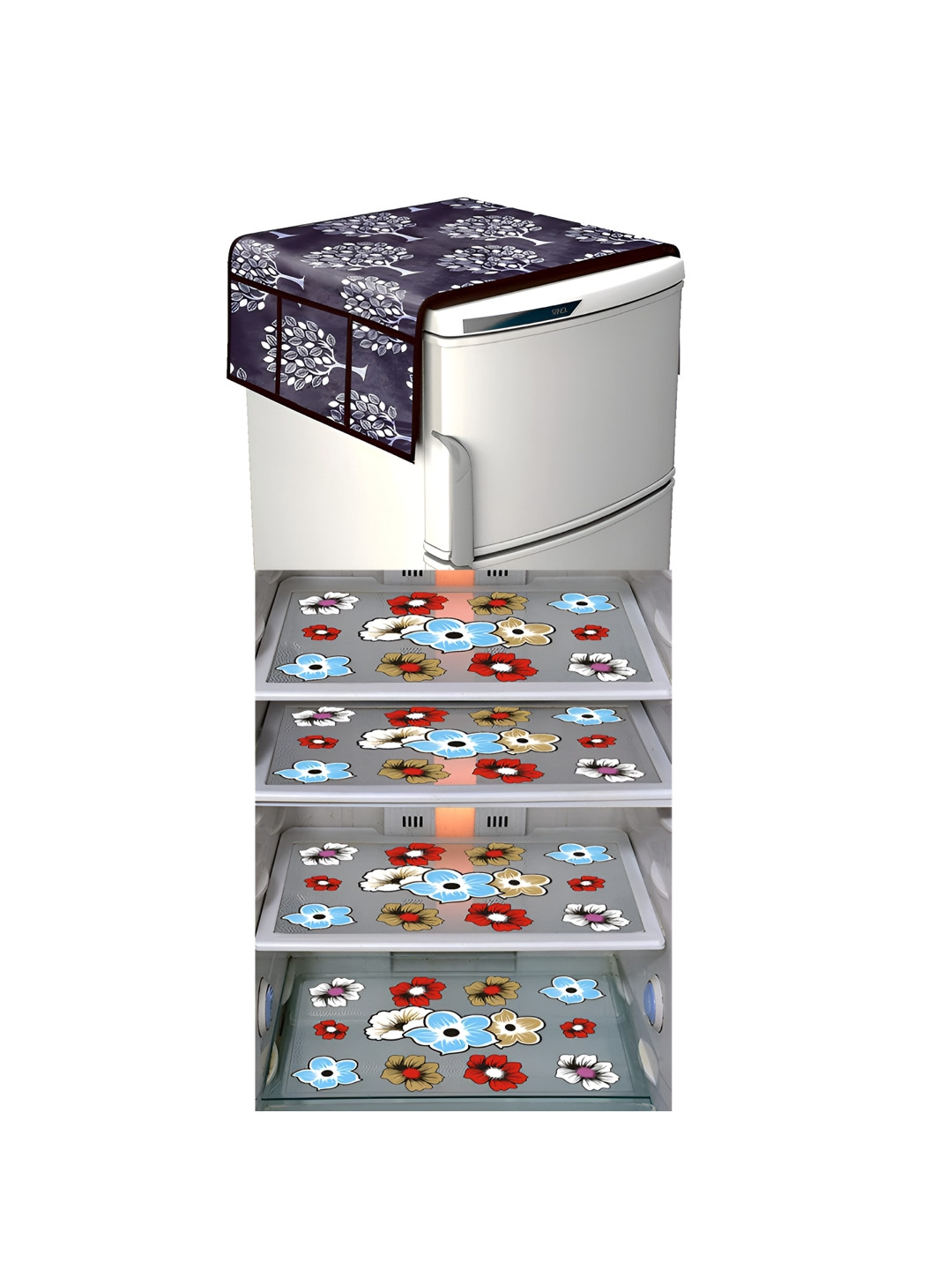 LooMantha Grey & Red 5 Pieces Printed Fridge Cover With Side Storage & Fridge Mats
LooMantha Grey & Red 5 Pieces Printed Fridge Cover With Side Storage & Fridge Mats