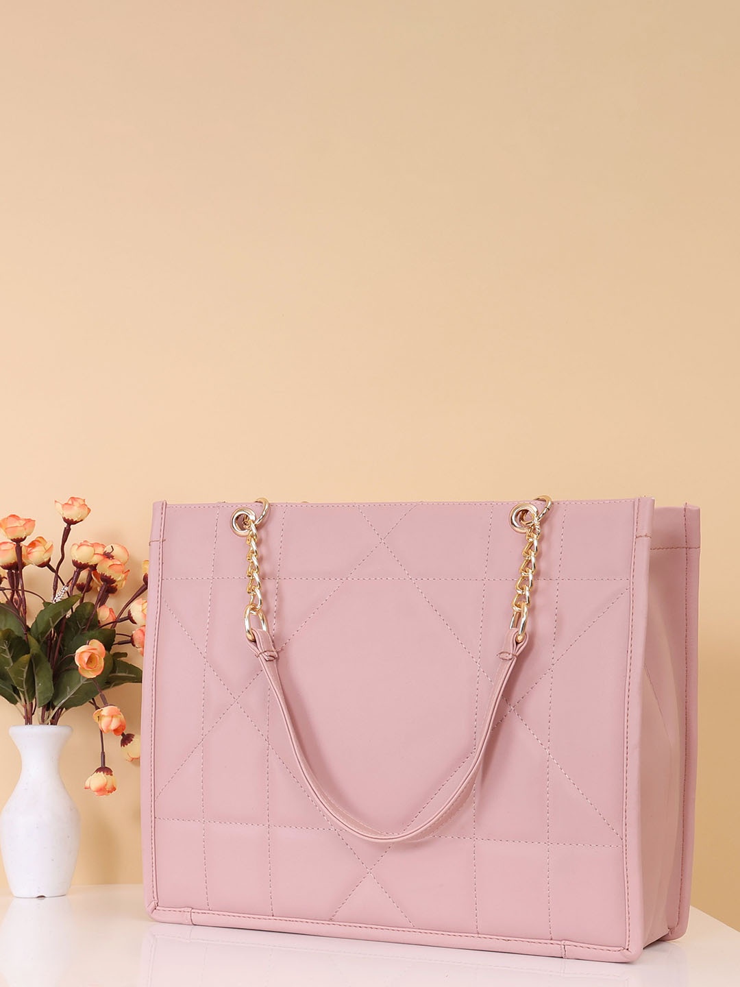 ROSS BROWN Women Solid Textured PU Oversized Structured Handheld Bag with Quilted, Pink
ROSS BROWN Women Solid Textured PU Oversized Structured Handheld Bag with Quilted, Pink