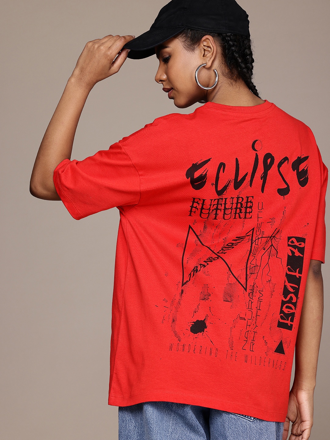 The Roadster Life Co. Printed Drop-Shoulder Sleeves Oversized Pure Cotton T-shirt, Red
The Roadster Life Co. Printed Drop-Shoulder Sleeves Oversized Pure Cotton T-shirt, Red