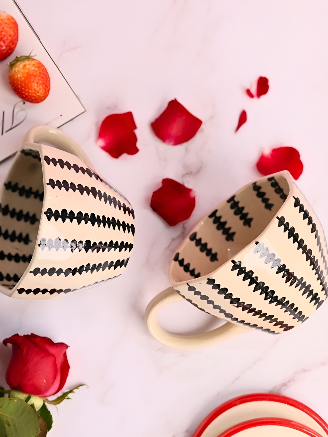 WEAVING HOMES White & Black 2 Pcs Printed Microwave Safe Glossy Ceramic Mugs 230 ml Each
WEAVING HOMES White & Black 2 Pcs Printed Microwave Safe Glossy Ceramic Mugs 230 ml Each