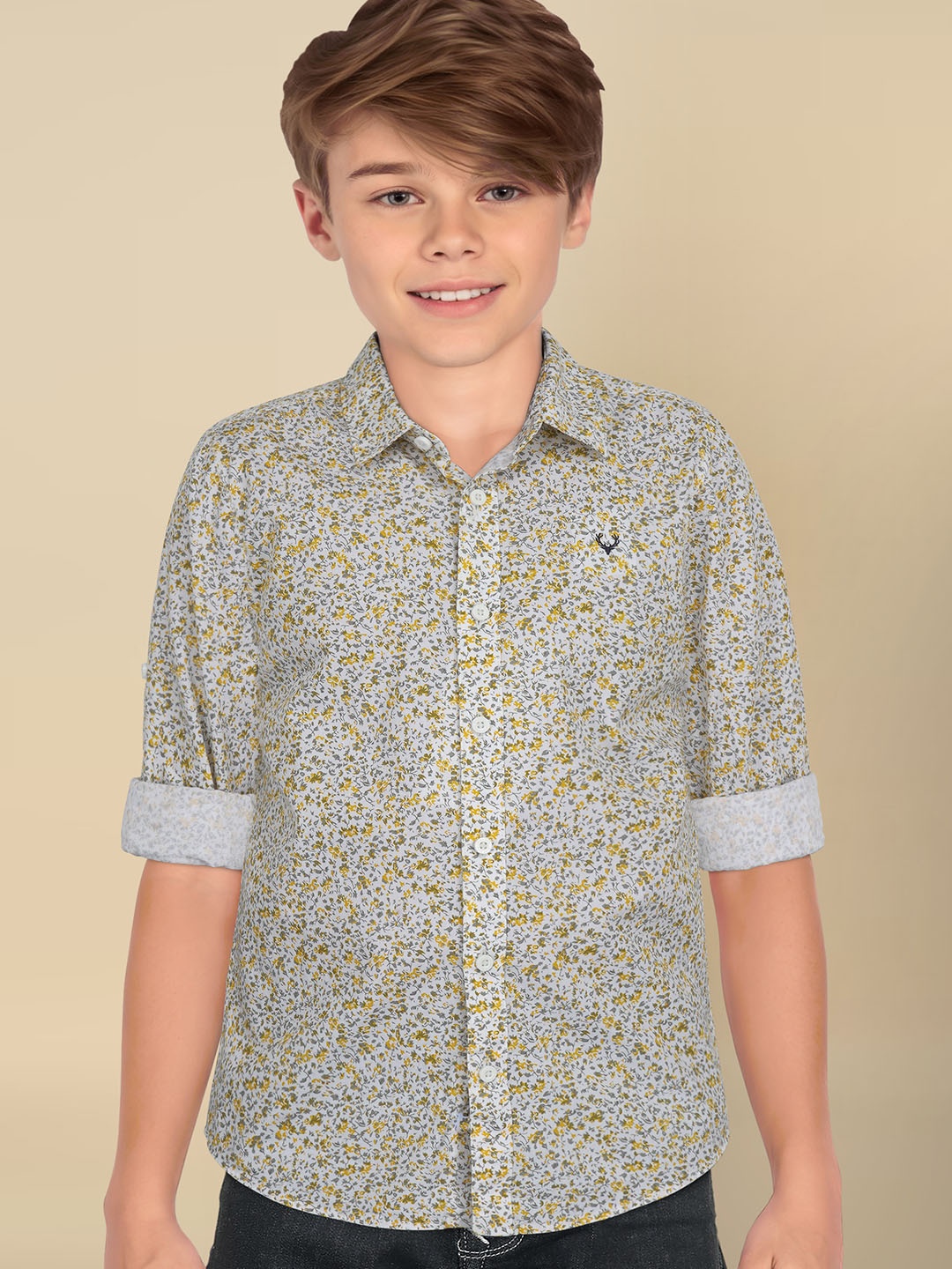 Allen Solly Junior Boys Slim Fit Spread Collar Ethnic Motifs Printed Casual Shirt, Cream
Allen Solly Junior Boys Slim Fit Spread Collar Ethnic Motifs Printed Casual Shirt, Cream