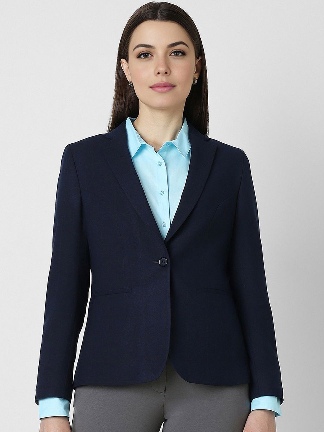 Van Heusen Woman Textured Notched Lapel Collar Single-Breasted Formal Blazer, Navy blue
Van Heusen Woman Textured Notched Lapel Collar Single-Breasted Formal Blazer, Navy blue