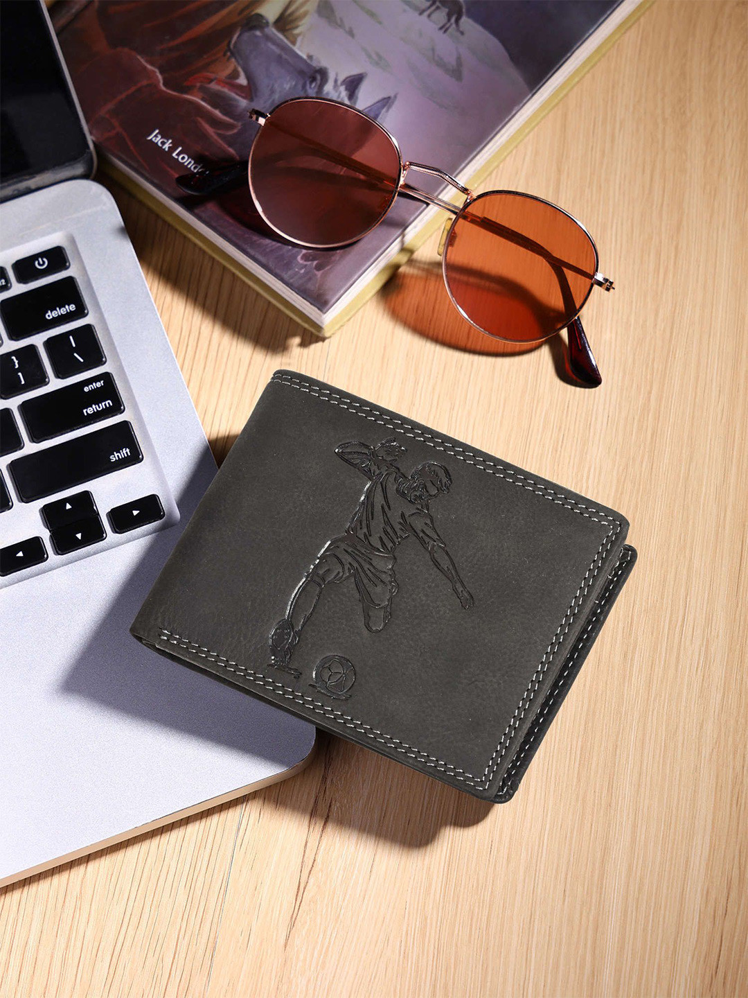 Sassora Men Printed Embellished Leather Two Fold Wallet, Black
Sassora Men Printed Embellished Leather Two Fold Wallet, Black