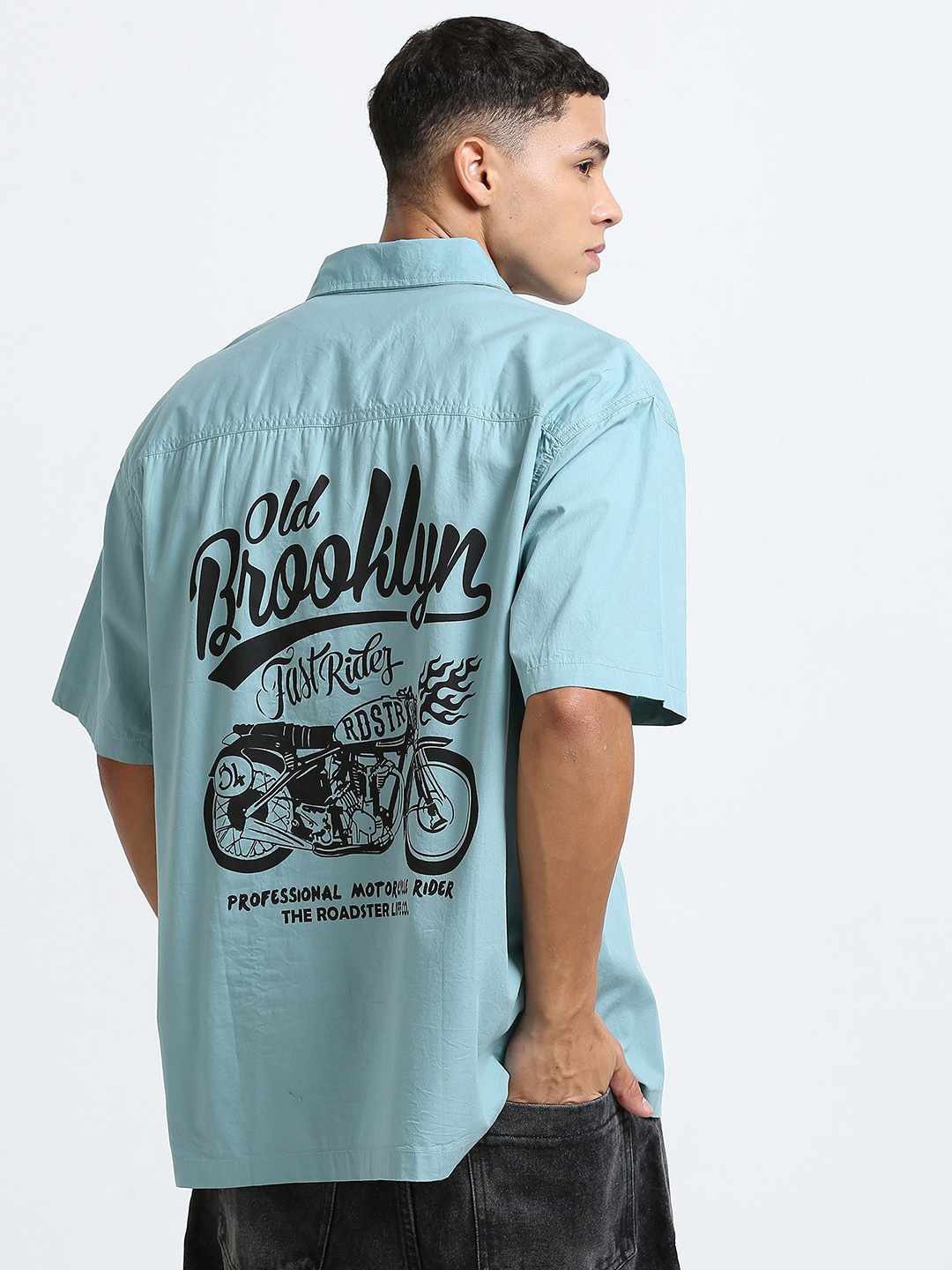 The Roadster Lifestyle Co Men Cotton Typography Printed Oversized Half Sleeve Shirt, Blue
The Roadster Lifestyle Co Men Cotton Typography Printed Oversized Half Sleeve Shirt, Blue