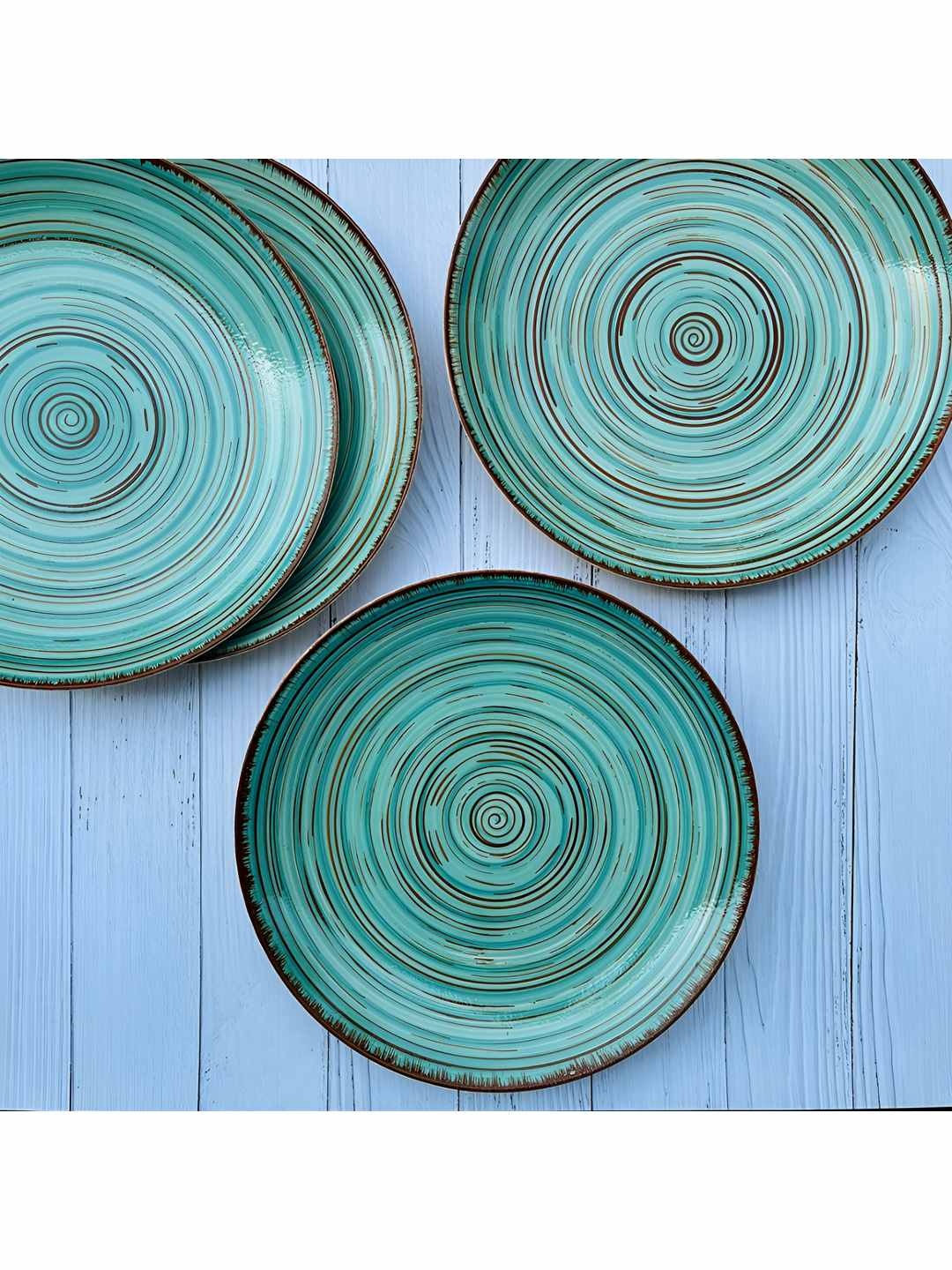 The Artisan Emporium Turquoise Blue 4 Pcs Microwave Safe Glossy Ceramic Dinner Plates
The Artisan Emporium Turquoise Blue 4 Pcs Microwave Safe Glossy Ceramic Dinner Plates
