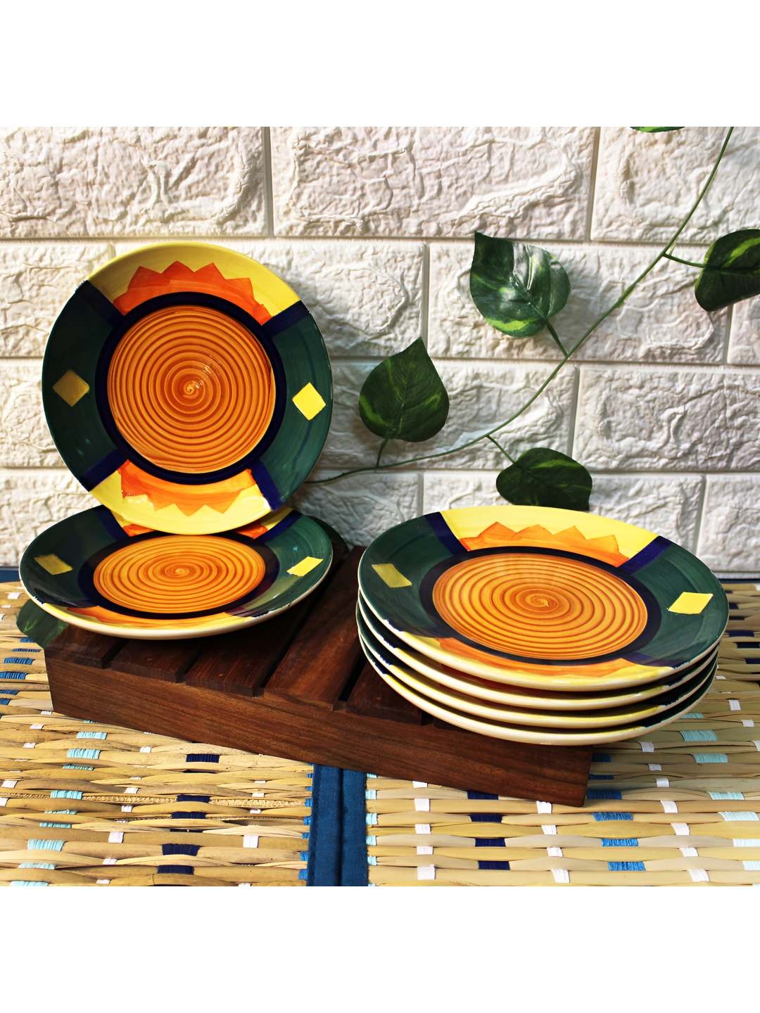 The Artisan Emporium Orange & Green 6 Pieces Printed Microwave Safe Glossy Ceramic Plates
The Artisan Emporium Orange & Green 6 Pieces Printed Microwave Safe Glossy Ceramic Plates