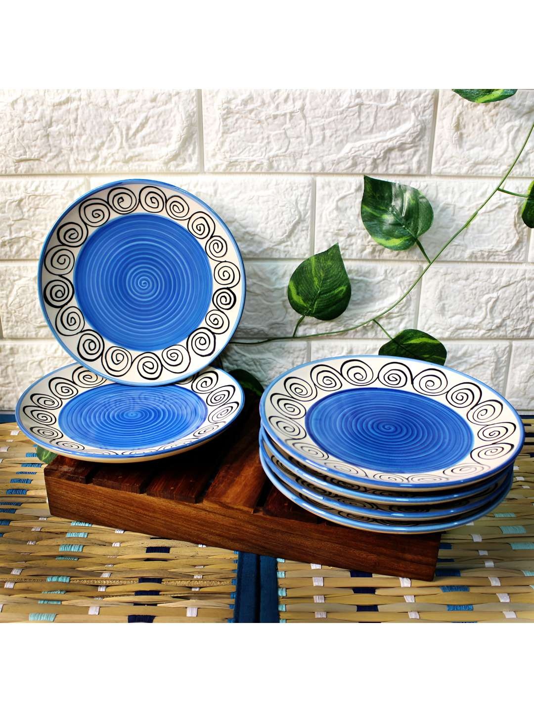 The Artisan Emporium Blue & White 6 Pieces Printed Microwave Safe Glossy Ceramic Plates
The Artisan Emporium Blue & White 6 Pieces Printed Microwave Safe Glossy Ceramic Plates
