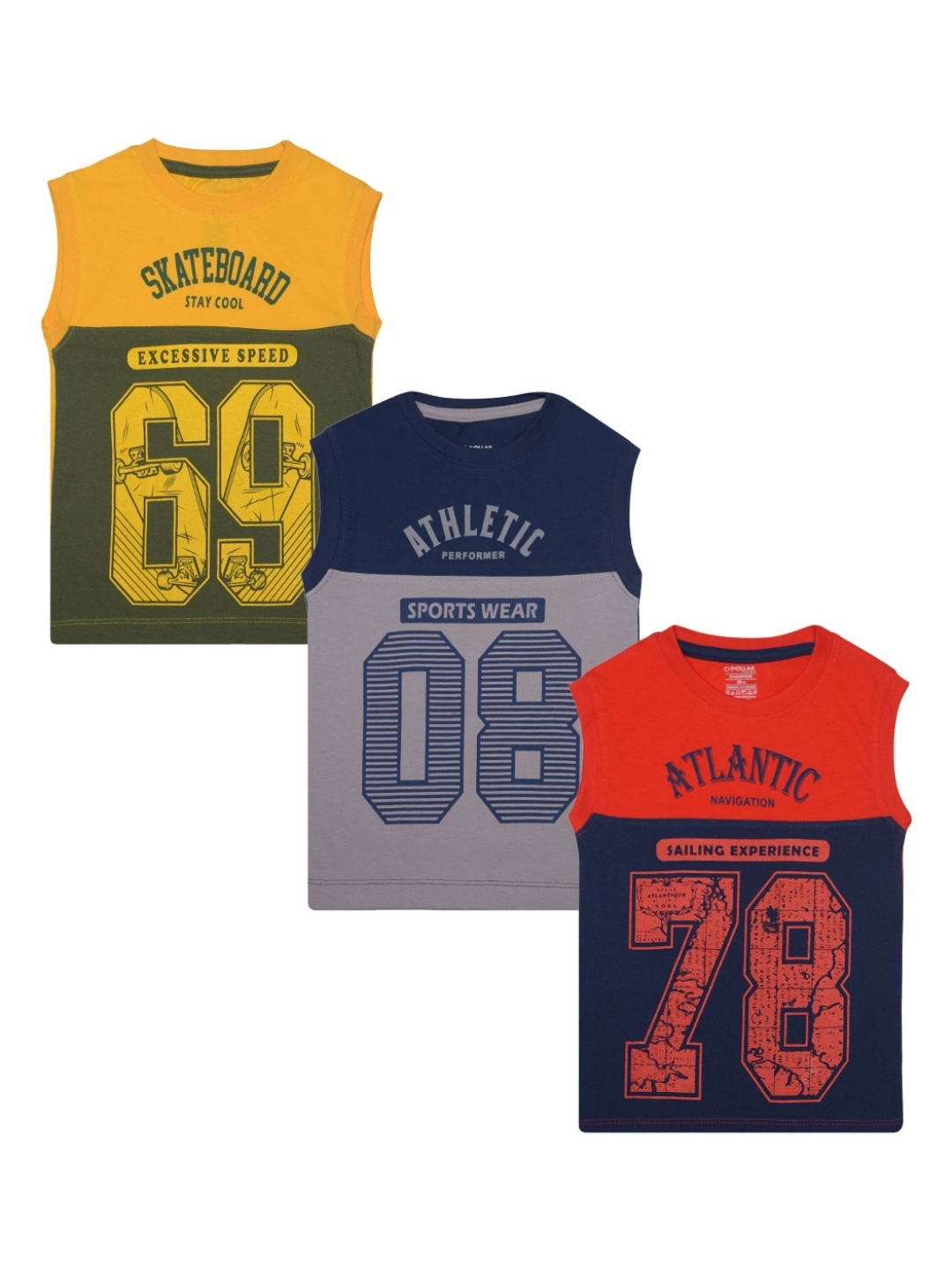Dollar Champion Kidswear Boys Pack Of 3 Graphic Printed Round Neck Cotton T-Shirt, Yellow
Dollar Champion Kidswear Boys Pack Of 3 Graphic Printed Round Neck Cotton T-Shirt, Yellow