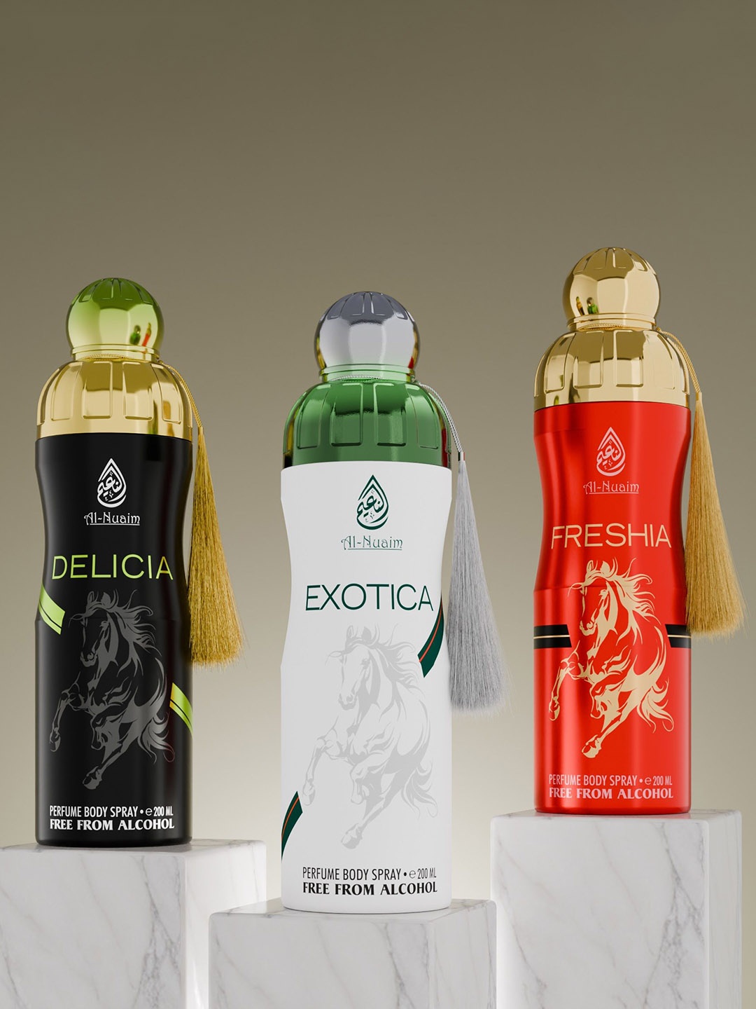 Al - Nuaim Exotic Freshia & Delica Pack Of 3 Long-lasting Deodorants - 200ml Each, Multi
Al - Nuaim Exotic Freshia & Delica Pack Of 3 Long-lasting Deodorants - 200ml Each, Multi