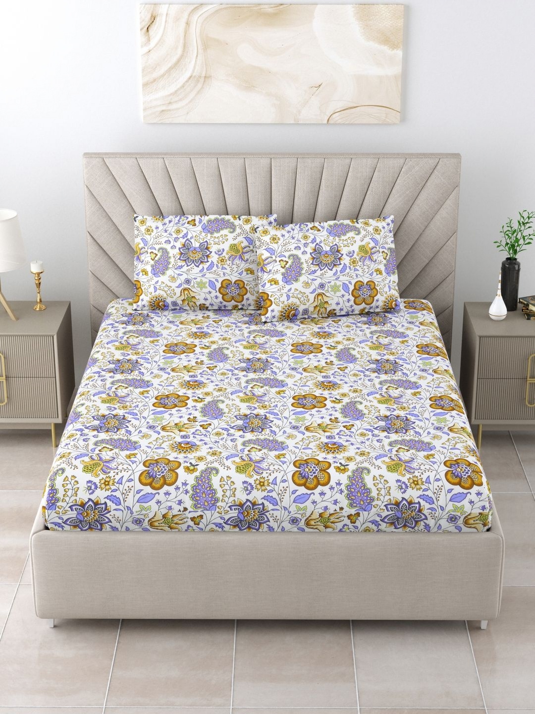 BOMBAY DYEING Cardinal White Printed 120TC Pure Cotton Super King Bedsheet & Pillow Covers
BOMBAY DYEING Cardinal White Printed 120TC Pure Cotton Super King Bedsheet & Pillow Covers