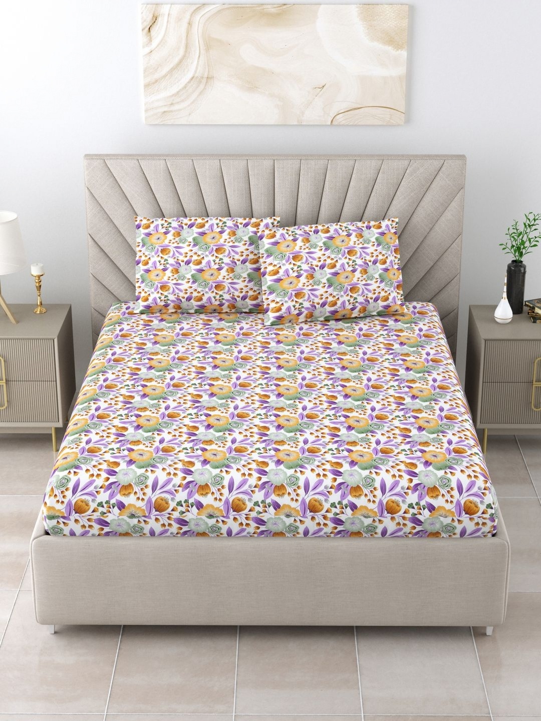 BOMBAY DYEING Brown Floral Printed 120 TC Pure Cotton King Bedsheet & 2 Pillow Covers
BOMBAY DYEING Brown Floral Printed 120 TC Pure Cotton King Bedsheet & 2 Pillow Covers