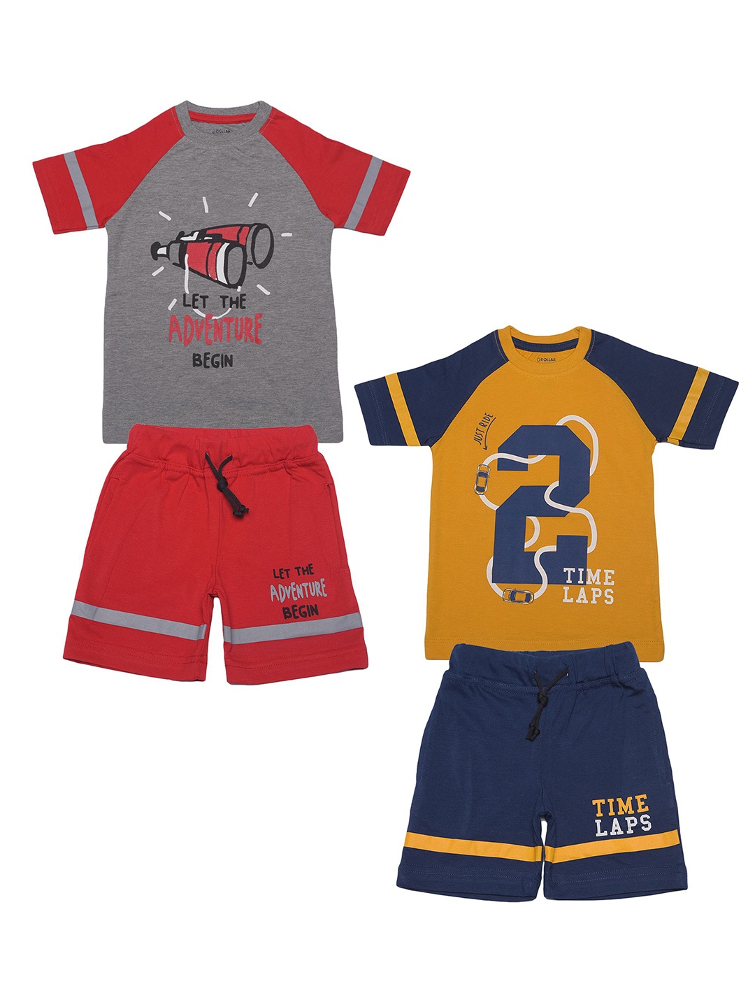 Dollar Champion Kidswear Boys Pack Of 2 Assorted Printed Pure Cotton T-shirt with Shorts
Dollar Champion Kidswear Boys Pack Of 2 Assorted Printed Pure Cotton T-shirt with Shorts