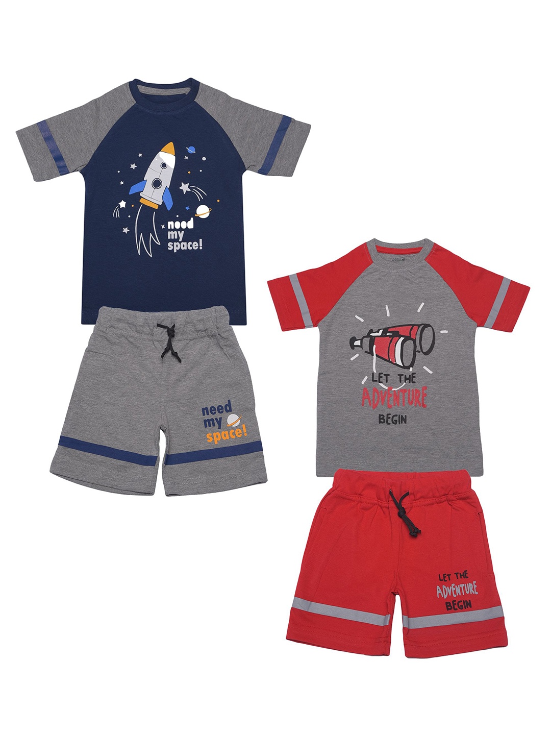 Dollar Champion Kidswear Boys Pack Of 2 Assorted Printed Pure Cotton T-shirt with Shorts
Dollar Champion Kidswear Boys Pack Of 2 Assorted Printed Pure Cotton T-shirt with Shorts