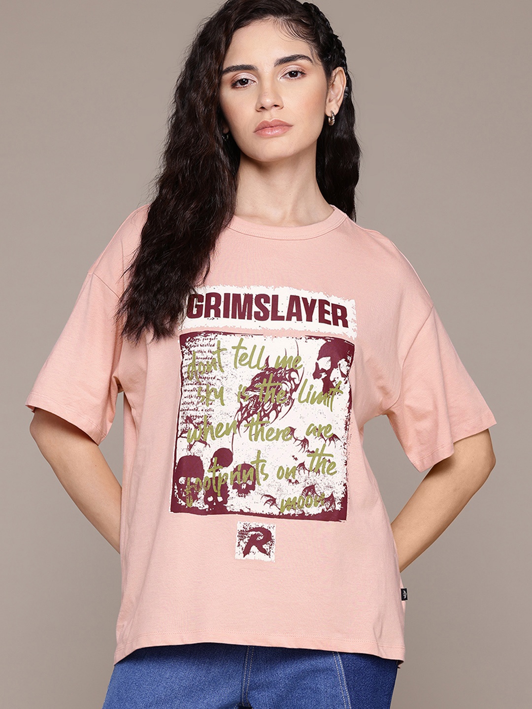 The Roadster Lifestyle Co. Printed Drop-Shoulder Sleeves Pure Cotton T-shirt, Peach
The Roadster Lifestyle Co. Printed Drop-Shoulder Sleeves Pure Cotton T-shirt, Peach