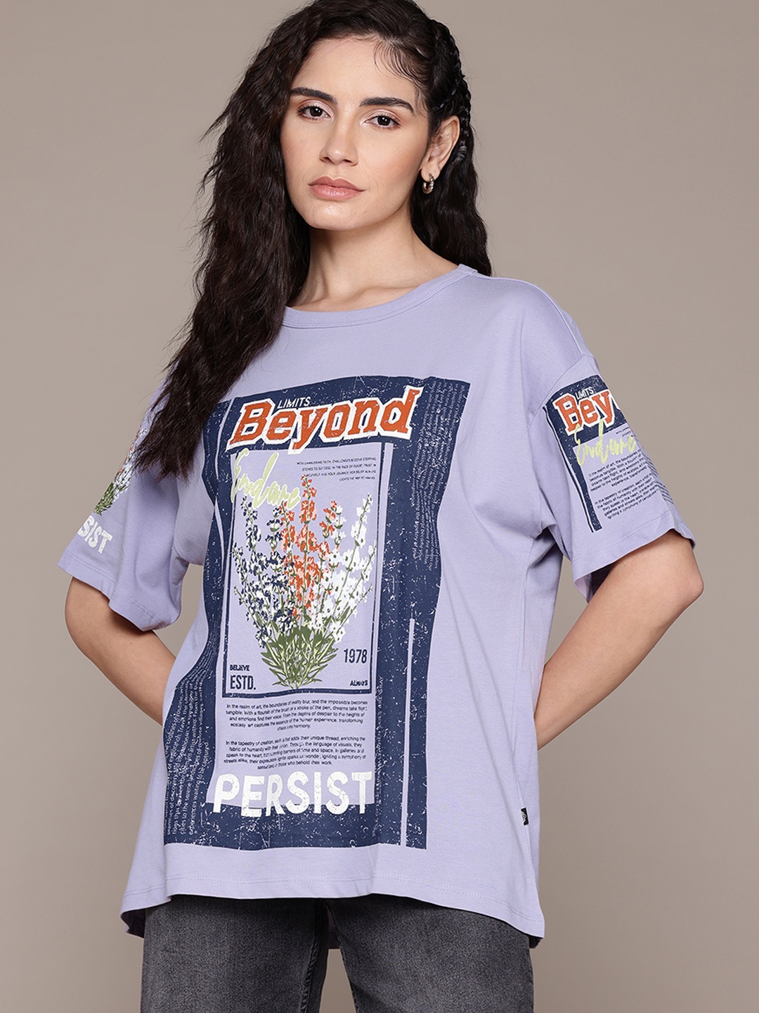 The Roadster Lifestyle Co. Printed Drop-Shoulder Sleeves Pure Cotton T-shirt, Lavender
The Roadster Lifestyle Co. Printed Drop-Shoulder Sleeves Pure Cotton T-shirt, Lavender
