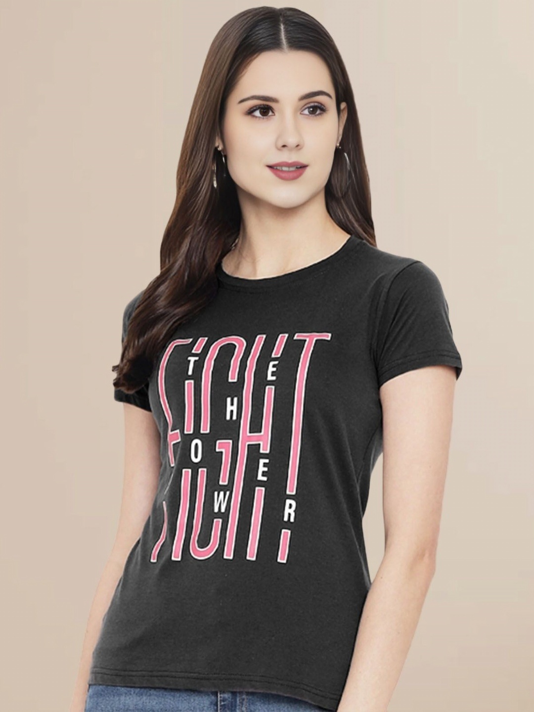 Fabflee Women Typography Printed Round Neck Pure Cotton Slim Fit Casual T-Shirt, Grey
Fabflee Women Typography Printed Round Neck Pure Cotton Slim Fit Casual T-Shirt, Grey