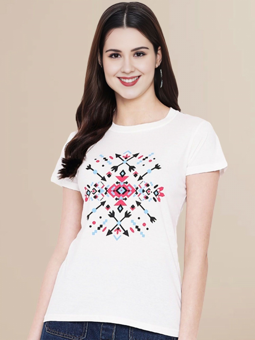 Fabflee Women Typography Printed Round Neck Pure Cotton Slim Fit Casual T-Shirt, White
Fabflee Women Typography Printed Round Neck Pure Cotton Slim Fit Casual T-Shirt, White