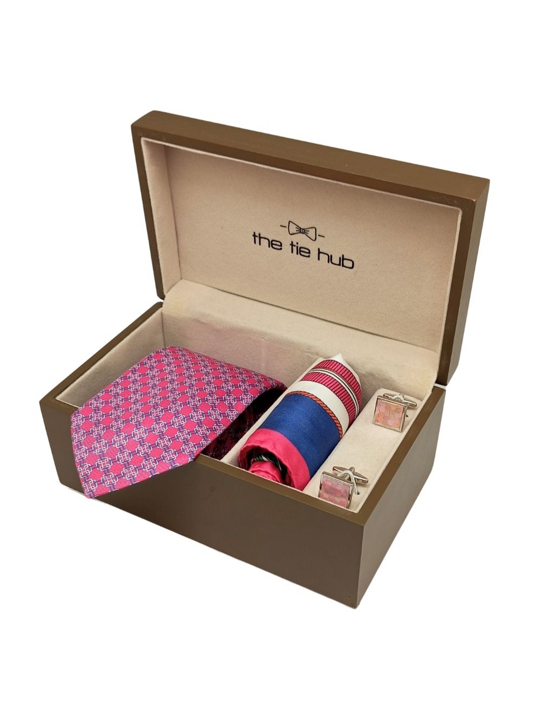 The Tie Hub Men Accessory Gift Set of Silk Necktie with Silk Pocket Square & Cufflink, Pink
The Tie Hub Men Accessory Gift Set of Silk Necktie with Silk Pocket Square & Cufflink, Pink