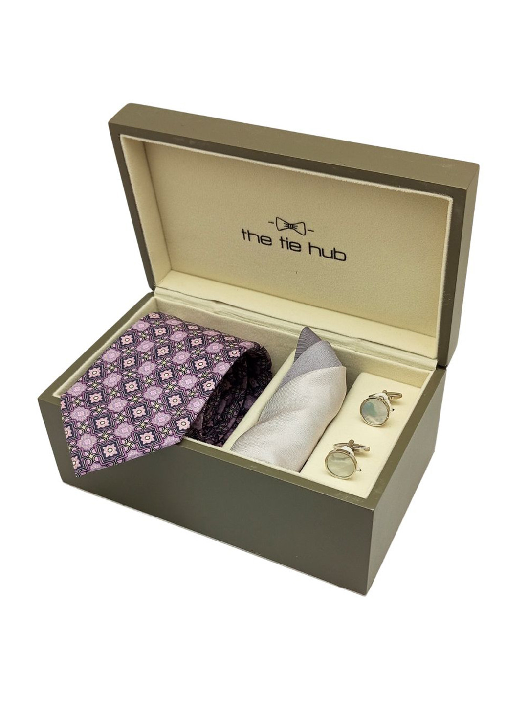 The Tie Hub Men Accessory Gift Set of Necktie with Pocket Square and Cufflink Giftset, Purple
The Tie Hub Men Accessory Gift Set of Necktie with Pocket Square and Cufflink Giftset, Purple