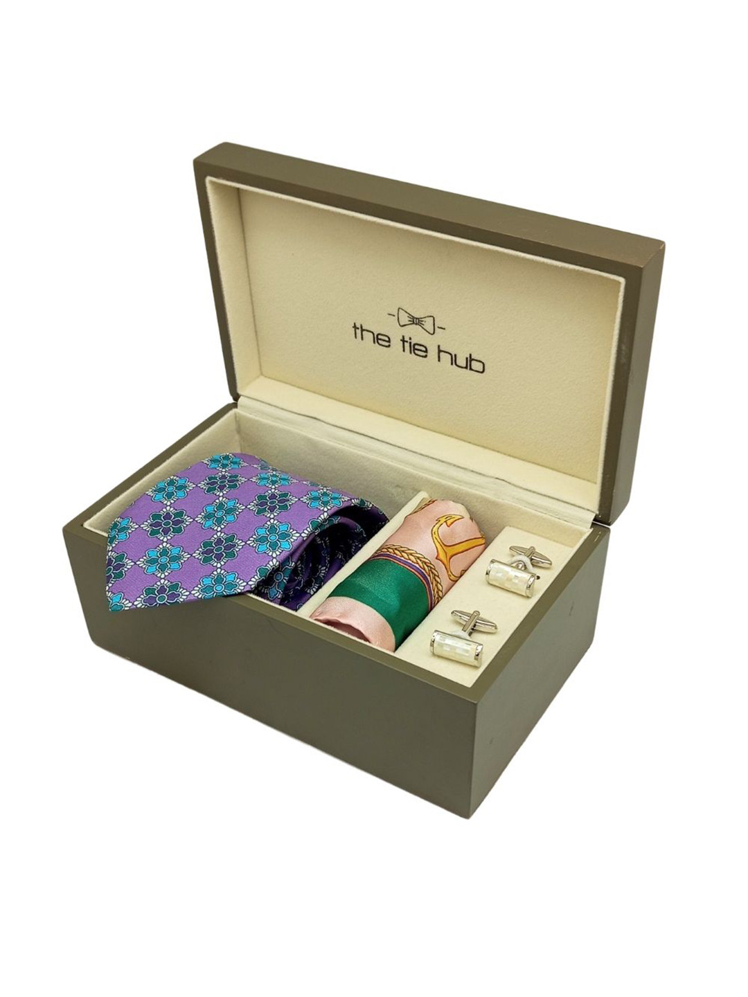 The Tie Hub Men Accessory Gift Set of Necktie with Pocket Square and Cufflink Giftset, Purple
The Tie Hub Men Accessory Gift Set of Necktie with Pocket Square and Cufflink Giftset, Purple