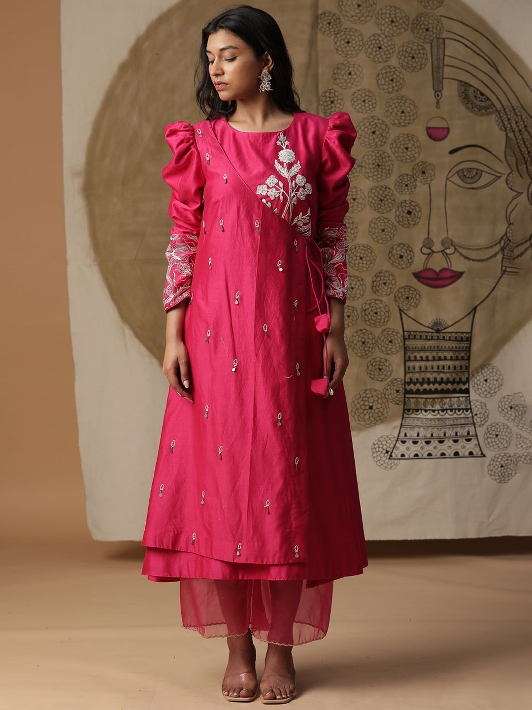 ARPITA SULAKSHANA Floral Embroidered Chanderi Silk Angrakha Kurta With Palazzos, Pink
ARPITA SULAKSHANA Floral Embroidered Chanderi Silk Angrakha Kurta With Palazzos, Pink
