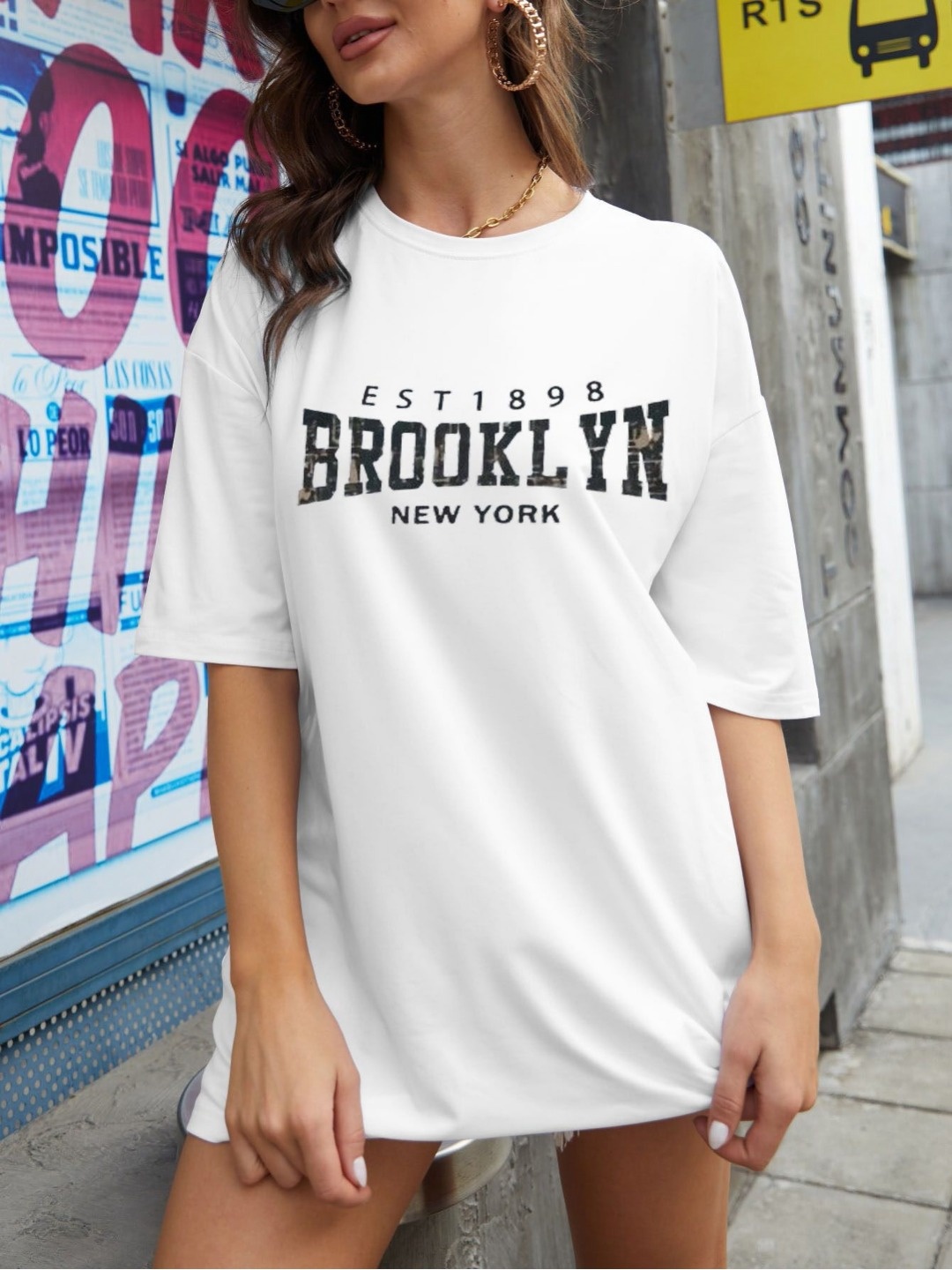 TRENDY RABBIT Women People and Places Printed Round Neck Cotton Oversized T-shirt, White
TRENDY RABBIT Women People and Places Printed Round Neck Cotton Oversized T-shirt, White