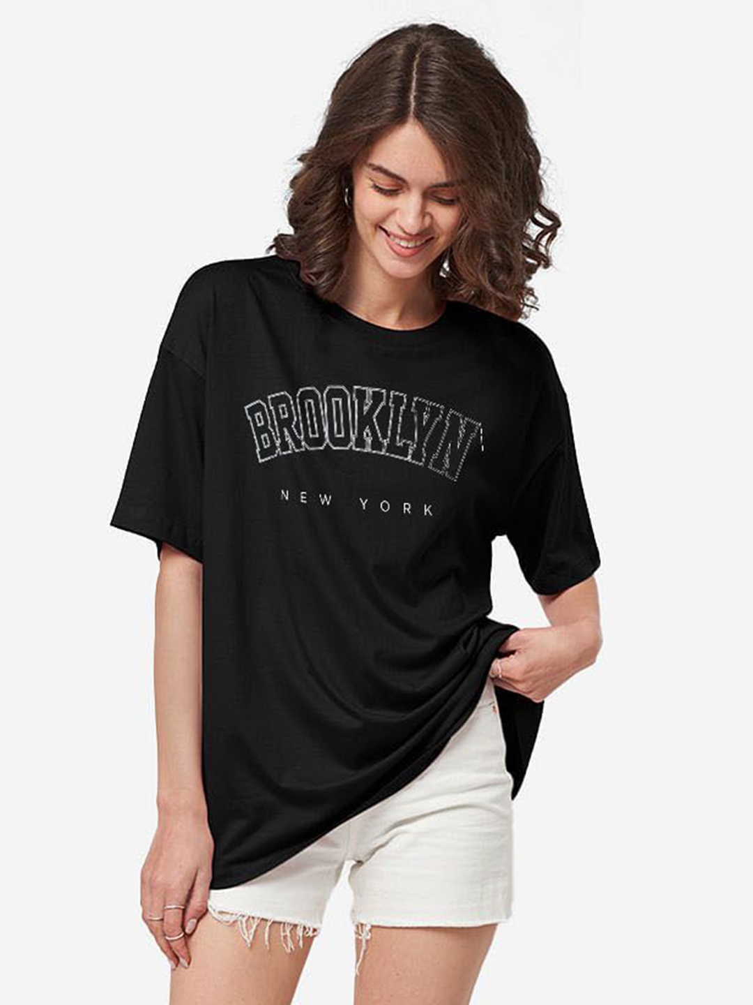 TRENDY RABBIT Women People and Places Printed Round Neck Cotton Oversized T-shirt, Black
TRENDY RABBIT Women People and Places Printed Round Neck Cotton Oversized T-shirt, Black