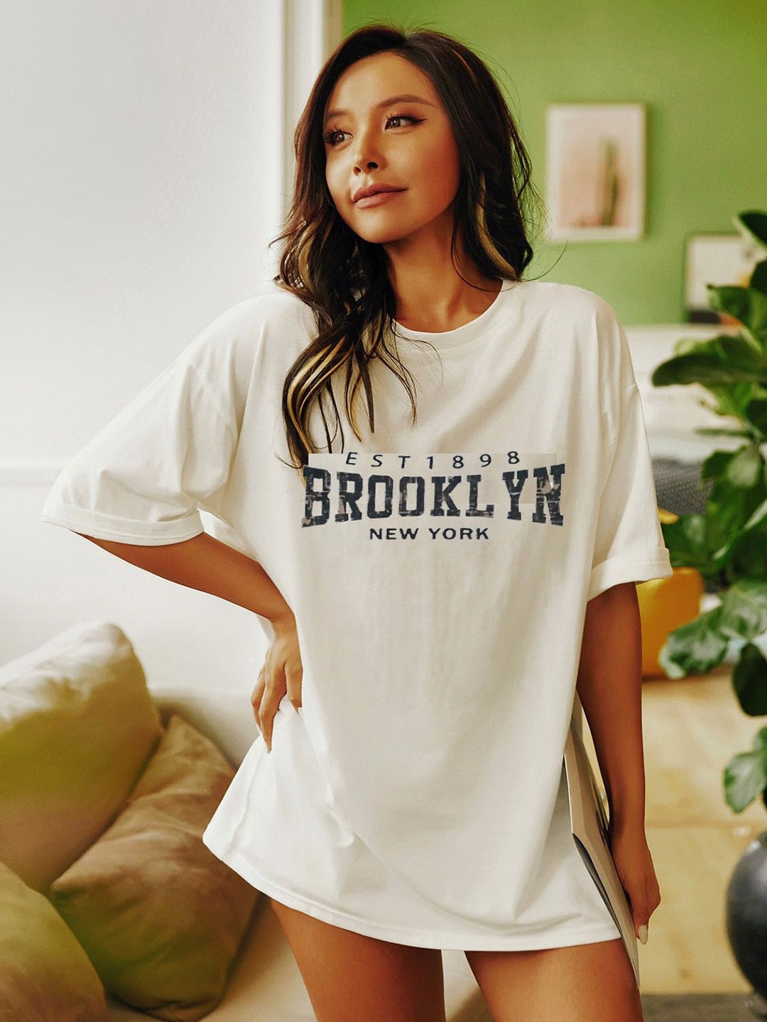 TRENDY RABBIT Women People and Places Printed Round Neck Cotton Oversized T-shirt, White
TRENDY RABBIT Women People and Places Printed Round Neck Cotton Oversized T-shirt, White