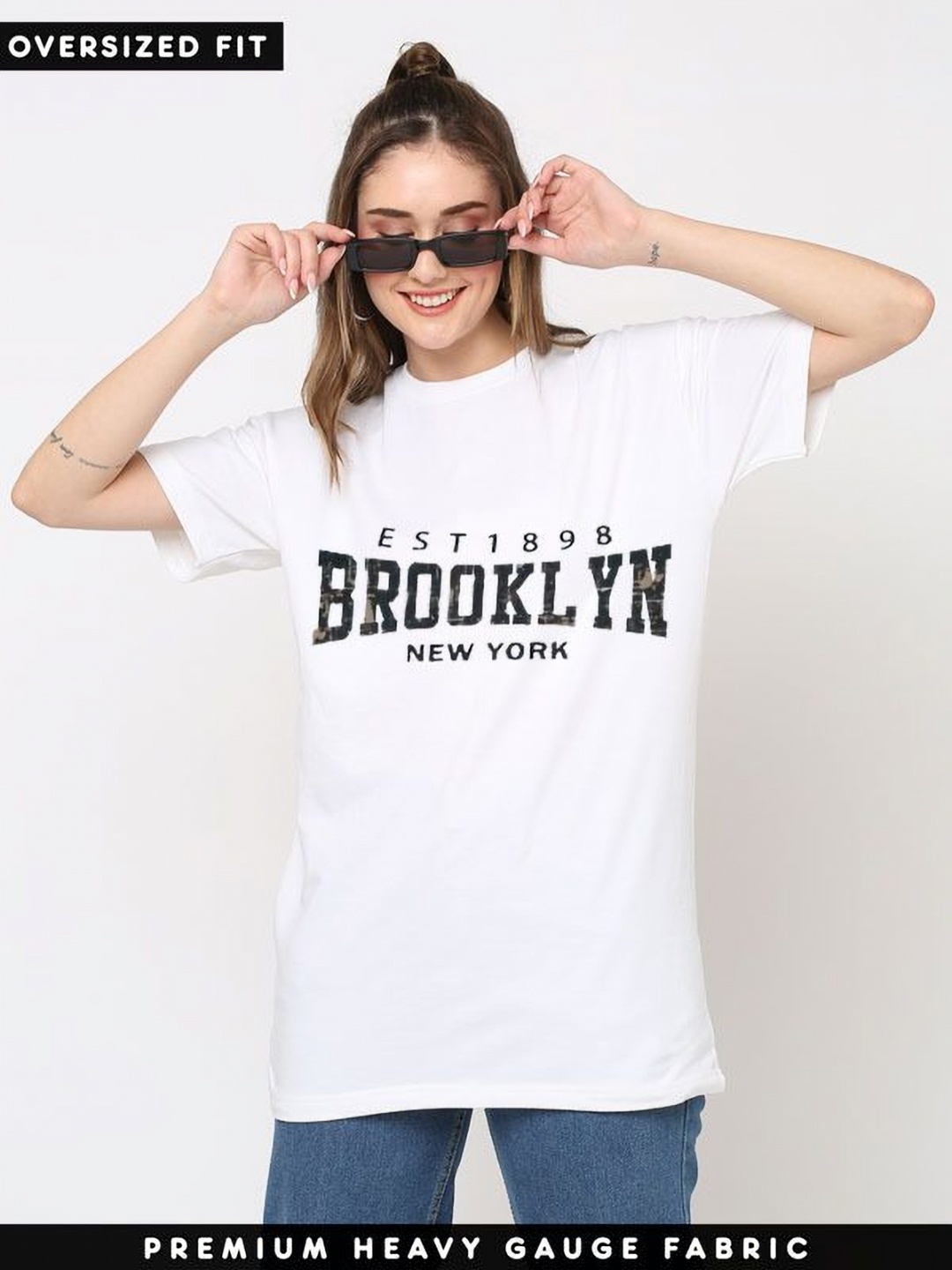TRENDY RABBIT Women People and Places Printed Round Neck Cotton Oversized T-shirt, White
TRENDY RABBIT Women People and Places Printed Round Neck Cotton Oversized T-shirt, White