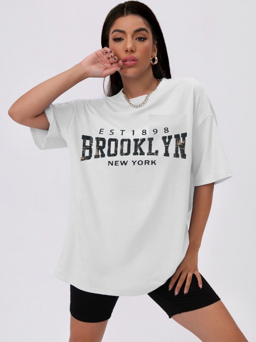 TRENDY RABBIT Women People and Places Printed Round Neck Cotton Oversized T-shirt, White
TRENDY RABBIT Women People and Places Printed Round Neck Cotton Oversized T-shirt, White