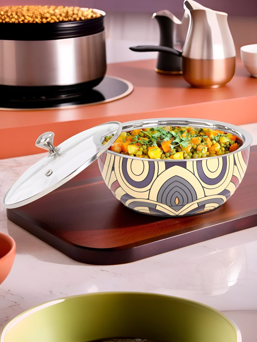 USHA SHRIRAM Purple & Yellow Insulated Stainless Steel Casserole With Glass Lid 1500ml
USHA SHRIRAM Purple & Yellow Insulated Stainless Steel Casserole With Glass Lid 1500ml