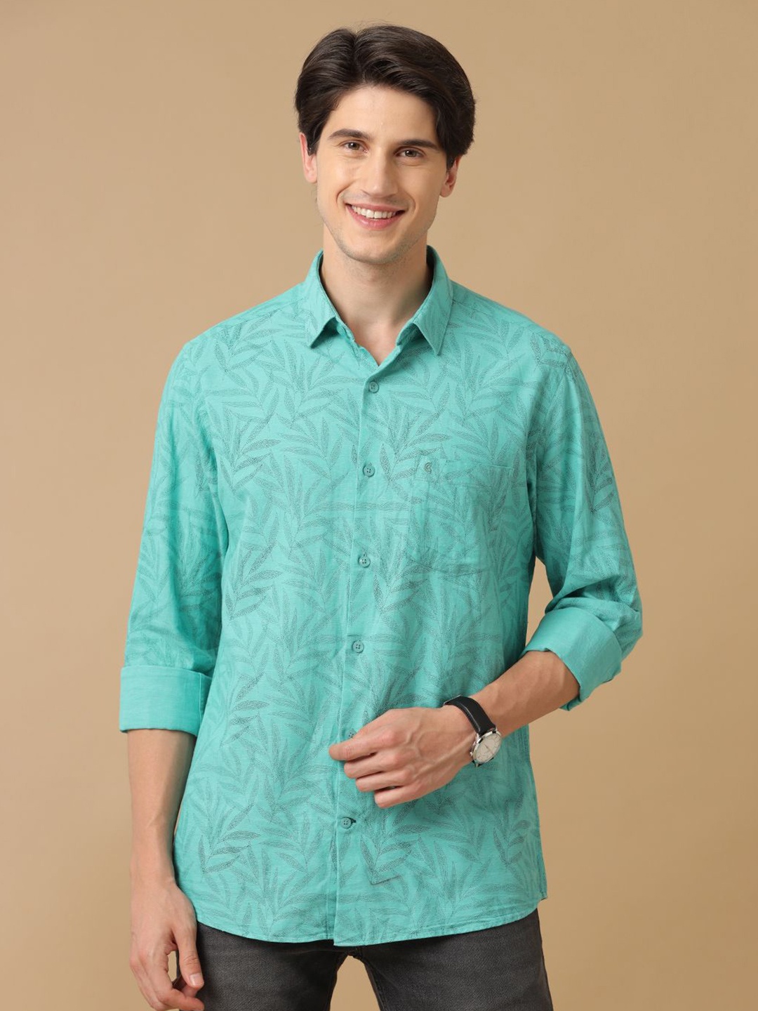 CAVALLO by Linen Club Men Contemporary Slim Fit Floral Opaque Printed Casual Shirt, Green
CAVALLO by Linen Club Men Contemporary Slim Fit Floral Opaque Printed Casual Shirt, Green